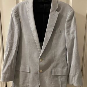 J crew ludlow jacket. Light blue pinstripe.
